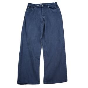 DKNY Jeans Womens 10 Blue Twill High Rise Flat Front Straight Pockets Pants